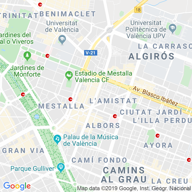 Código Postal calle Puebla De Farnals Impares Del Al Pares Del Al en Valencia
