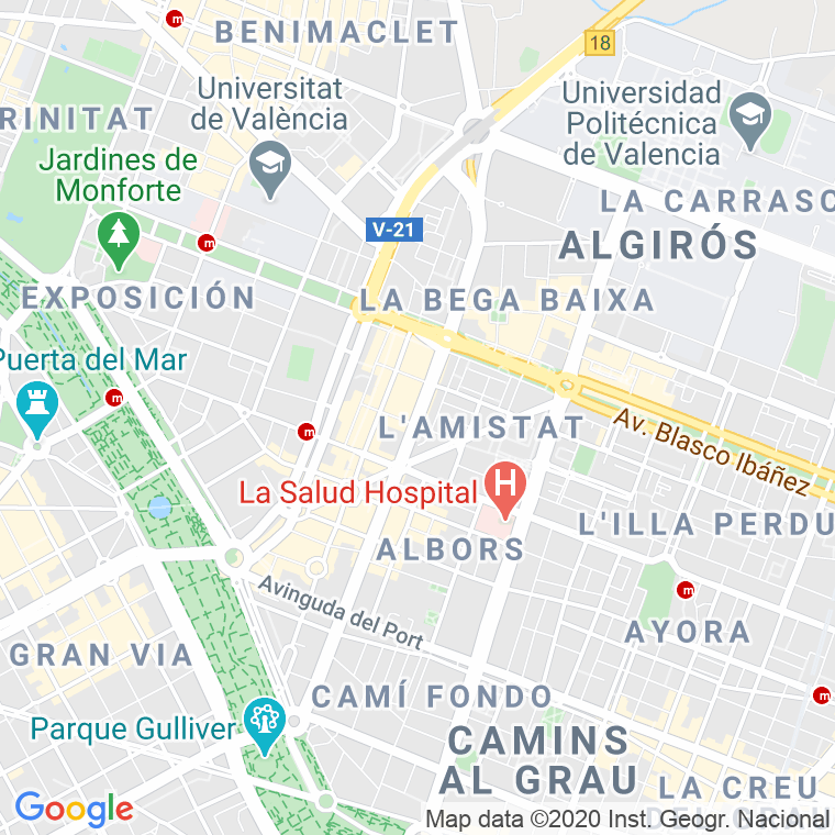 Código Postal calle Valeros, senda en Valencia