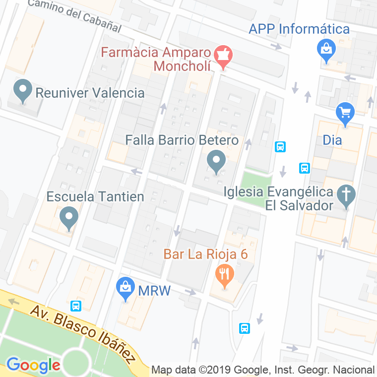 Código Postal calle Amparo Ballester en Valencia