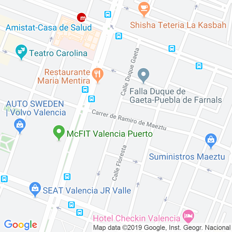 Código Postal calle Duque De Gaeta en Valencia