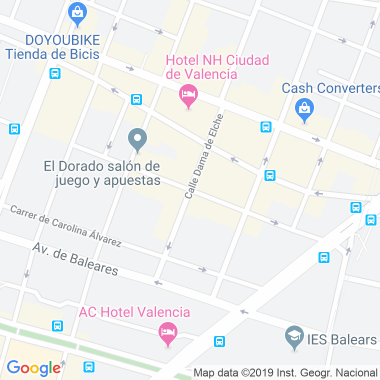 Código Postal calle Dama De Elche en Valencia