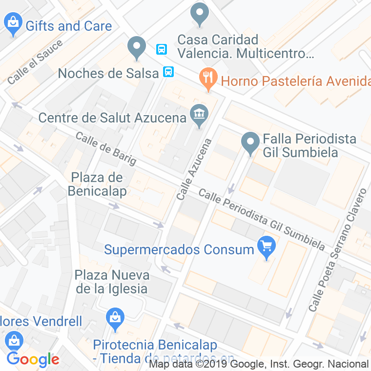 Código Postal calle Azucena en Valencia