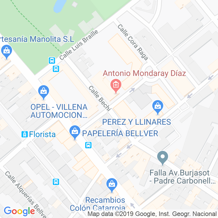 Código Postal calle Bechi en Valencia