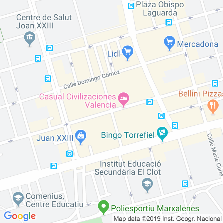 Código Postal calle Gayano Lluch en Valencia