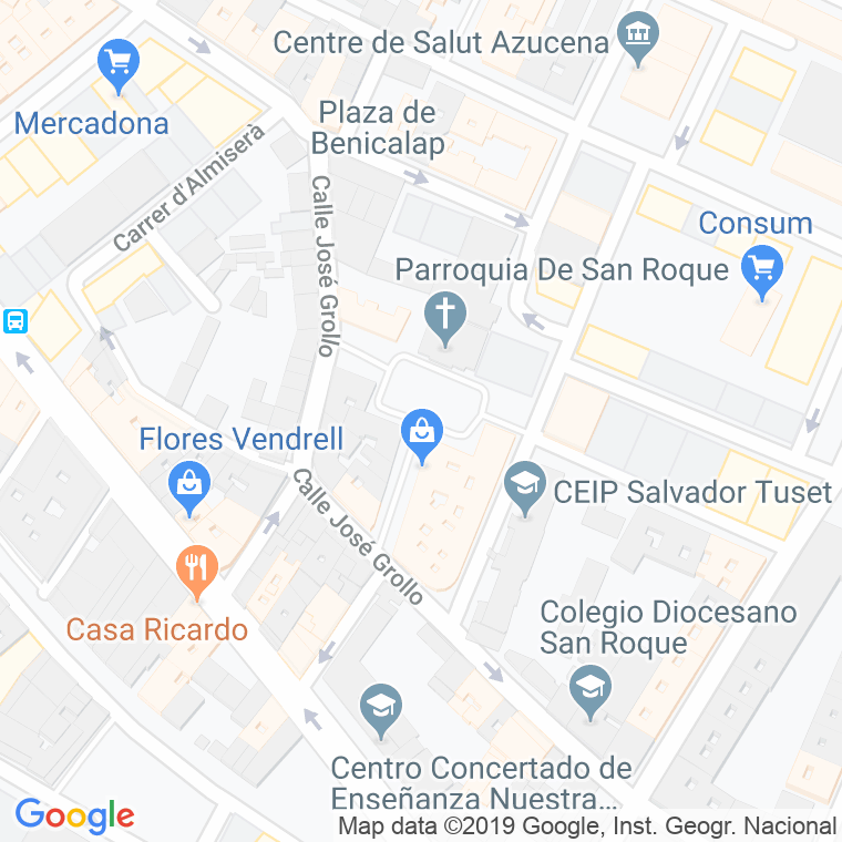 Código Postal calle Nueva De La Iglesia, plaza en Valencia