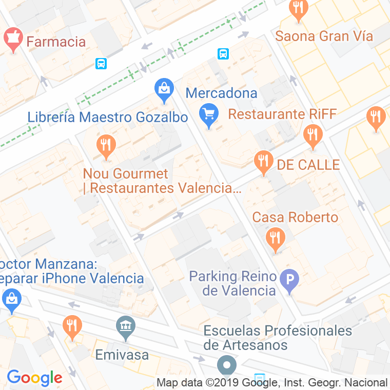 Código Postal calle Casa Del Gallineta en Valencia