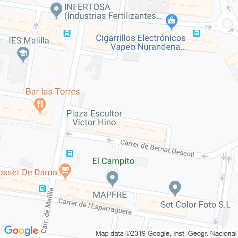Código Postal calle Escultor Victor Hino, plaza en Valencia