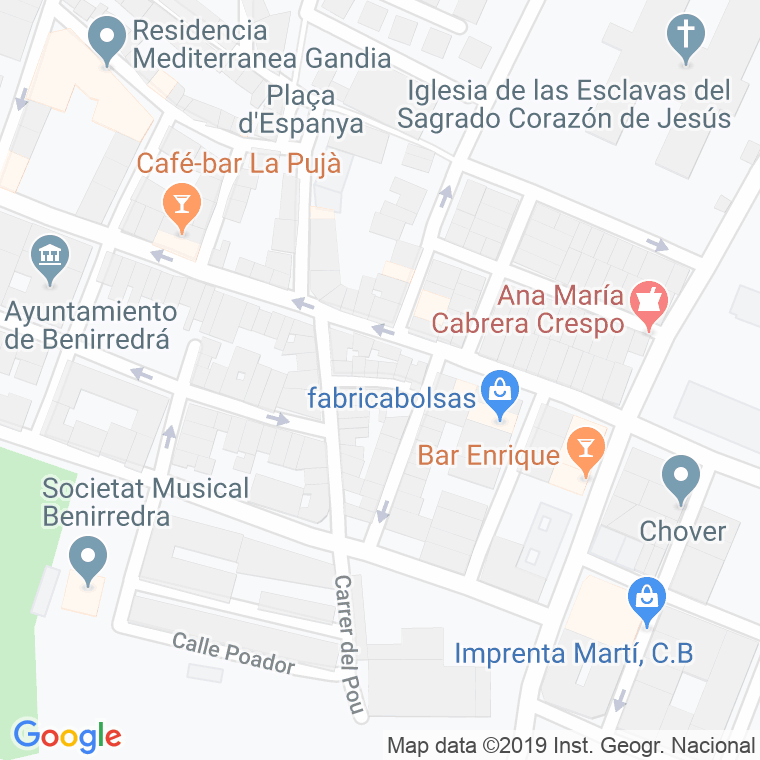 Código Postal calle Sant Antoni (Benirredra) en Gandía