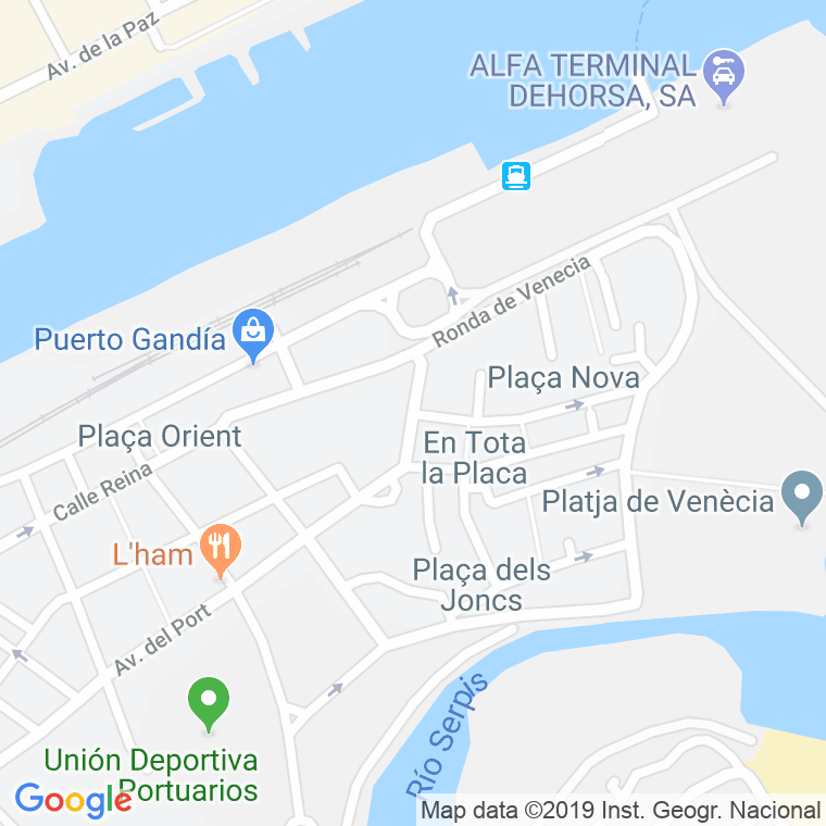 Código Postal calle Aigua-venecia L' (Grao) en Gandía