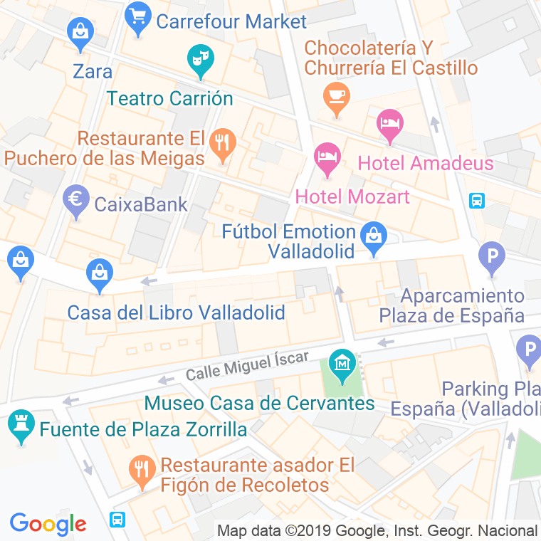 Código Postal calle Claudio Moyano en Valladolid