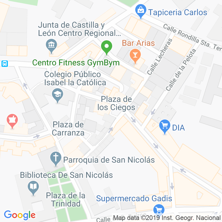 Código Postal calle Ciegos, plaza en Valladolid