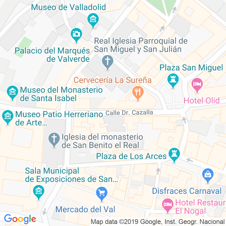 Código Postal calle Doctor Cazalla en Valladolid