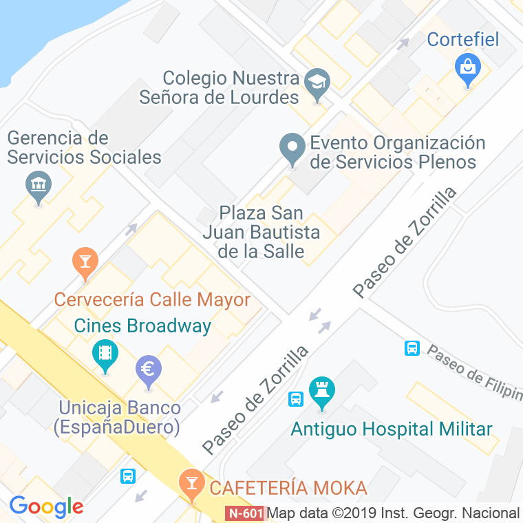 Código Postal calle San Juan Bautista De La Salle, plaza en Valladolid