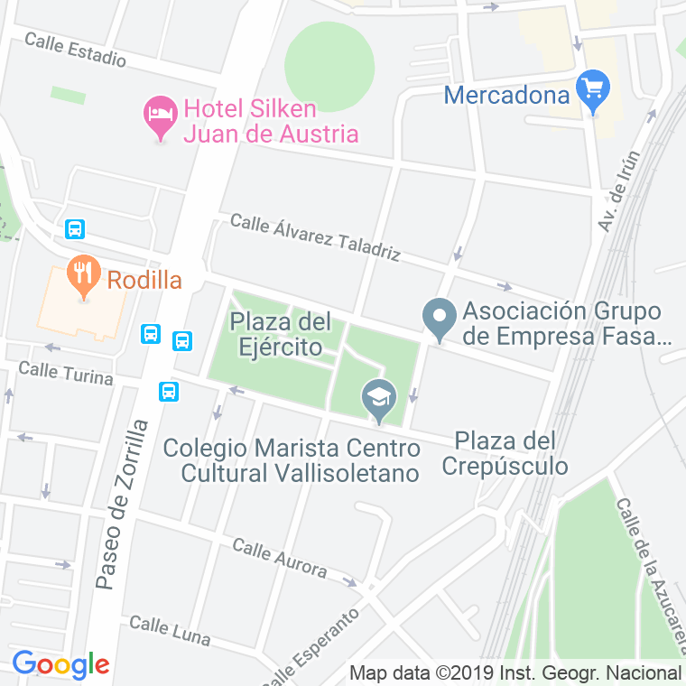 Código Postal calle Ejercito, plaza en Valladolid