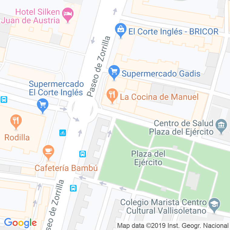 Código Postal calle General Primo De Rivera en Valladolid