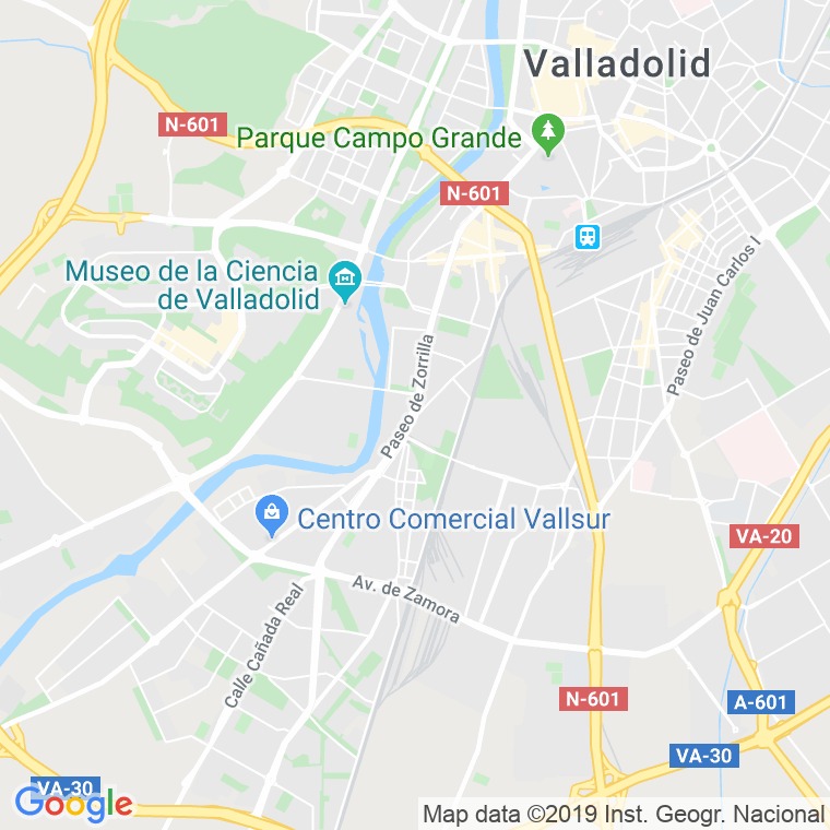 Código Postal calle Zorrilla, paseo (Impares Del 1 Al 101) en Valladolid