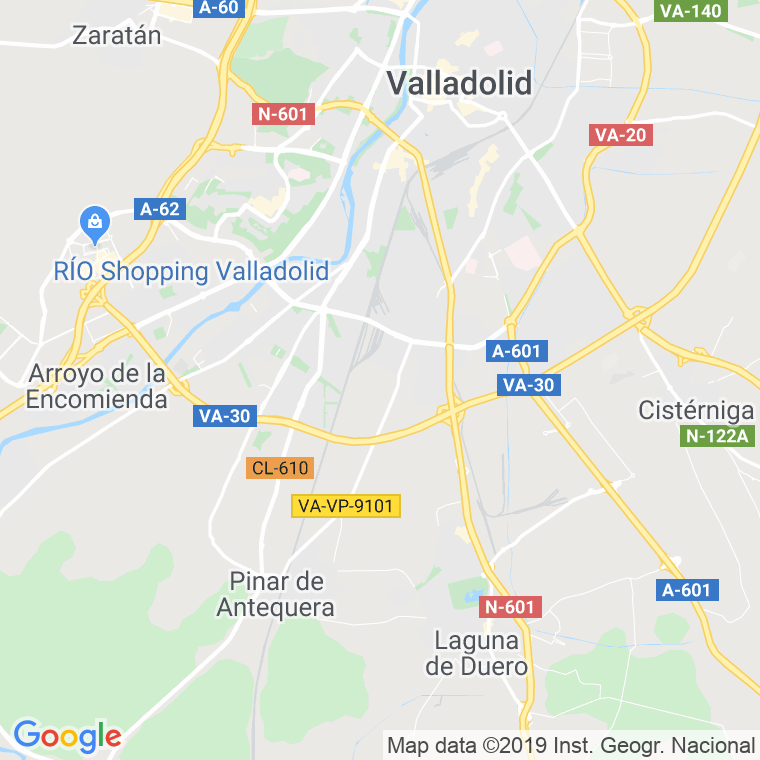 Código Postal calle Arco Del Ladrillo, paseo (Impares Del 37 Al 49)  (Pares Del 48 Al Final) en Valladolid