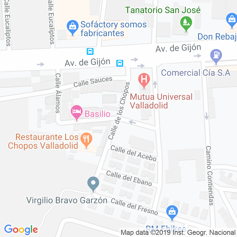 Código Postal calle Chopos en Valladolid
