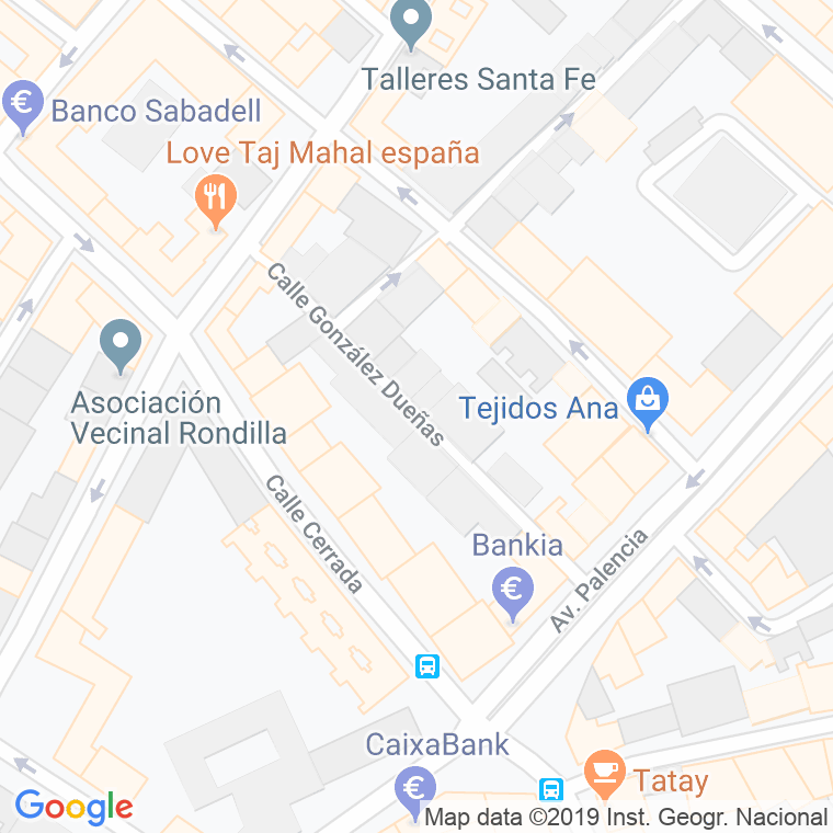 Código Postal calle Gonzalez Dueñas en Valladolid