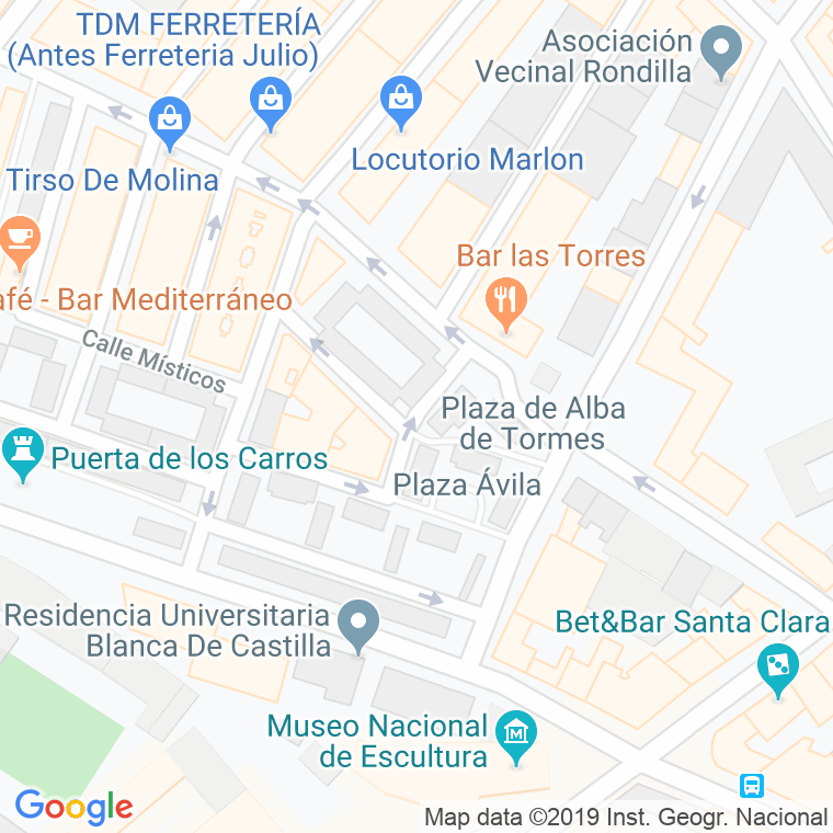 Código Postal calle Meditaciones en Valladolid