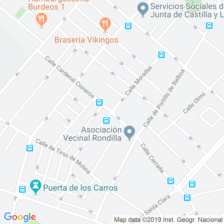 Código Postal calle Moradas en Valladolid