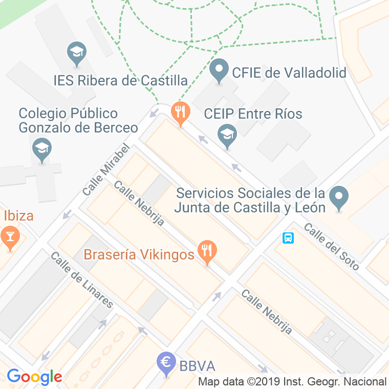Código Postal calle Patio De La Convivencia en Valladolid
