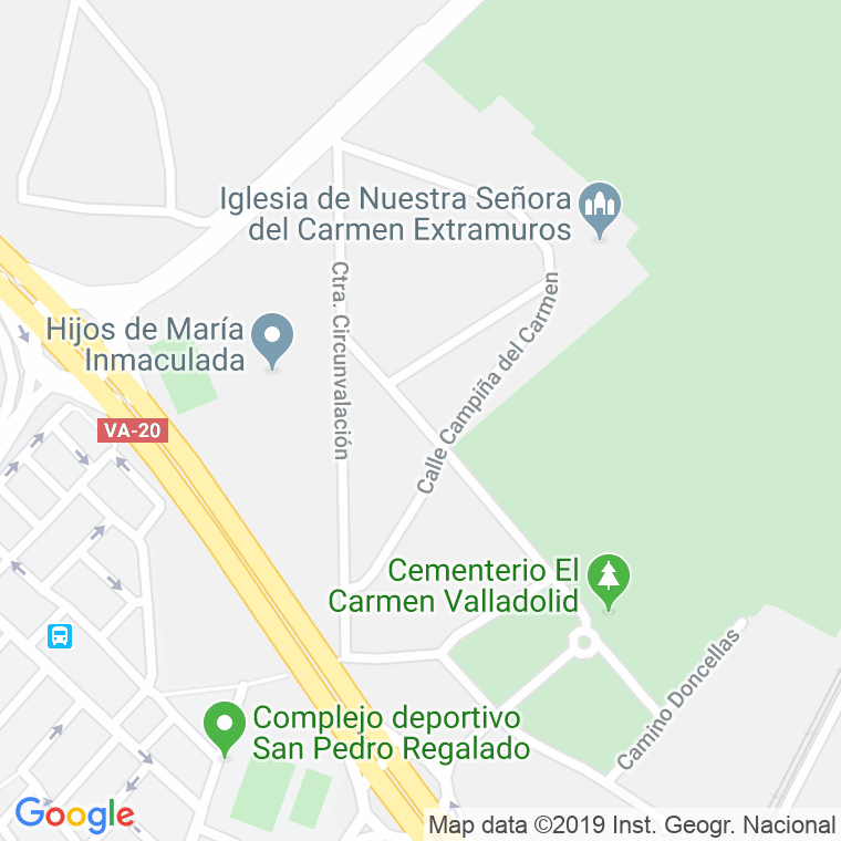 Código Postal calle Campiña Del Carmen en Valladolid
