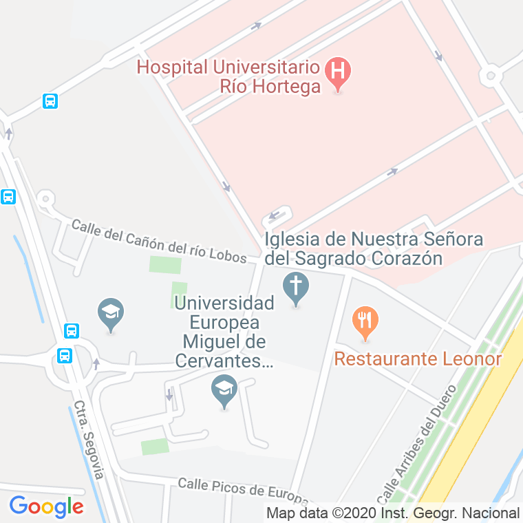 Código Postal calle Cañon Del Rio Lobos en Valladolid