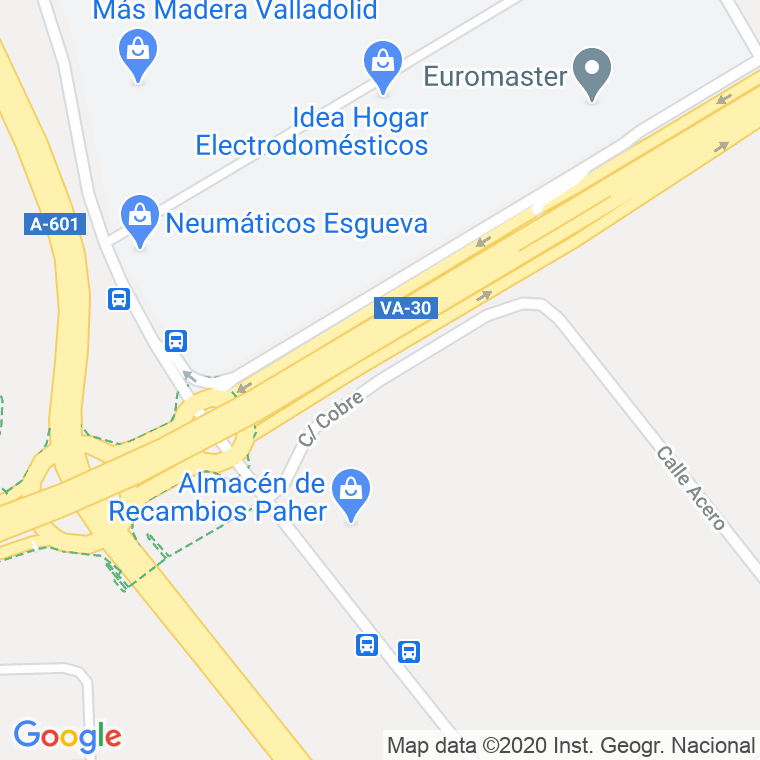 Código Postal calle Cobre en Valladolid