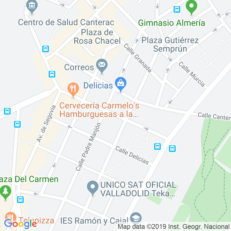 Código Postal calle Carmelo   (Impares Del 19 Al Final) en Valladolid