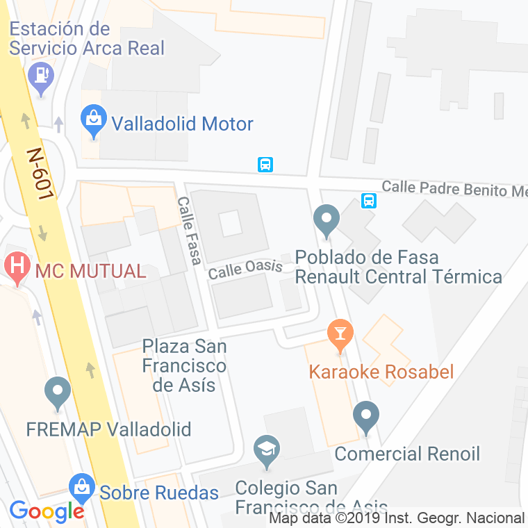 Código Postal calle Oasis en Valladolid