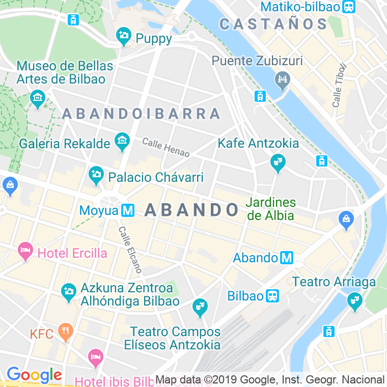 Código Postal calle Colon De Larreategui   (Impares Del 1 Al 27)  (Pares Del 2 Al 18) en Bilbao
