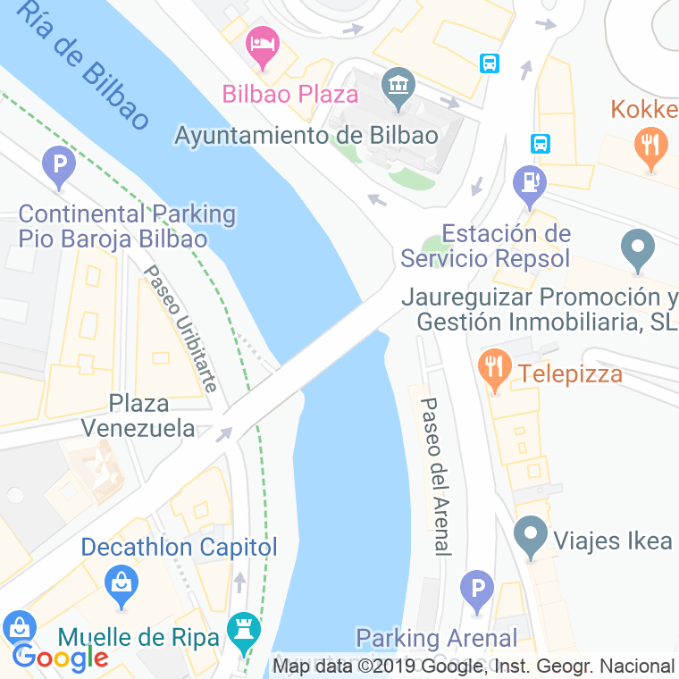 Código Postal calle Puente Del Ayuntamiento en Bilbao