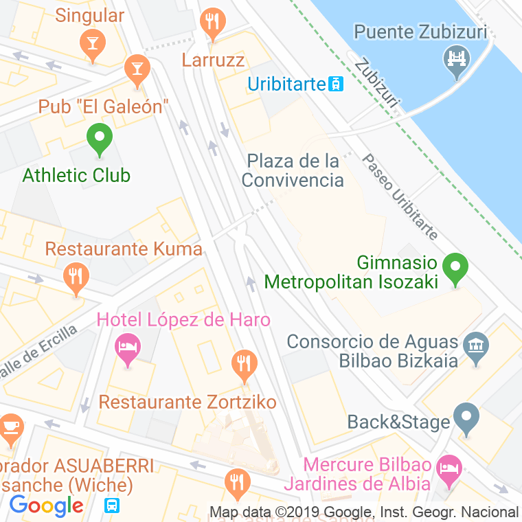 Código Postal calle Uribitarte, rampa en Bilbao