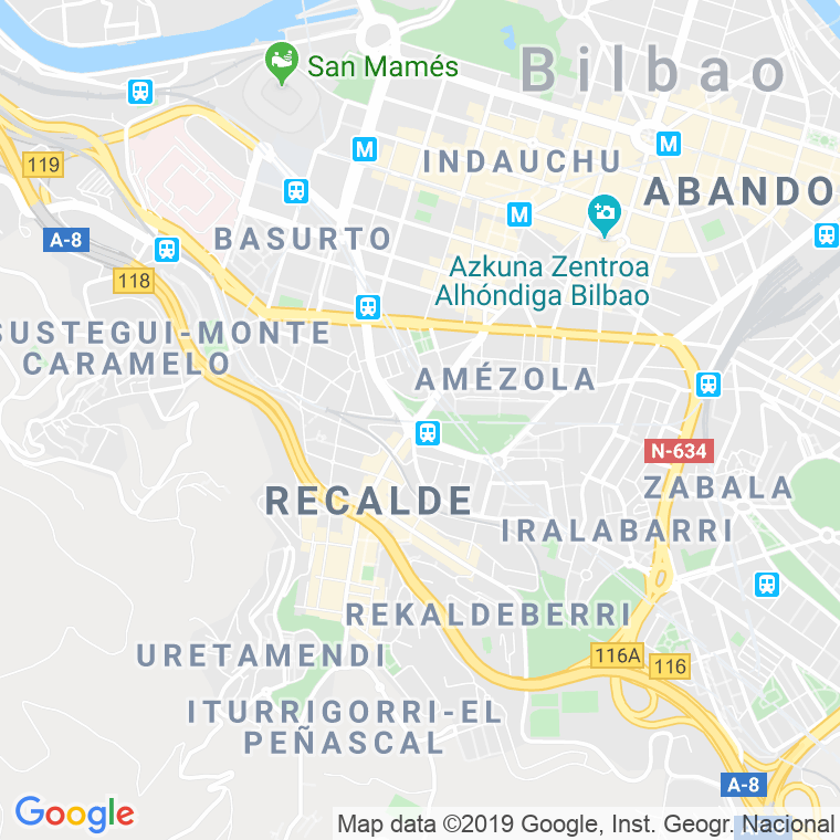 Código Postal calle Gordoniz   (Impares Del 49 Al Final)  (Pares Del 36 Al Final) en Bilbao