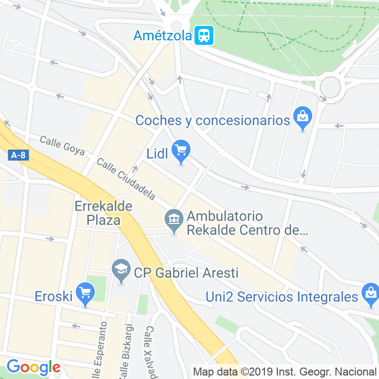 Código Postal calle Moncada en Bilbao