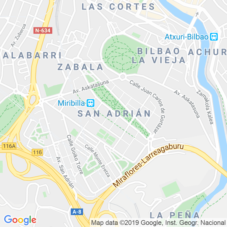 Código Postal calle Barrio De San Adrian en Bilbao