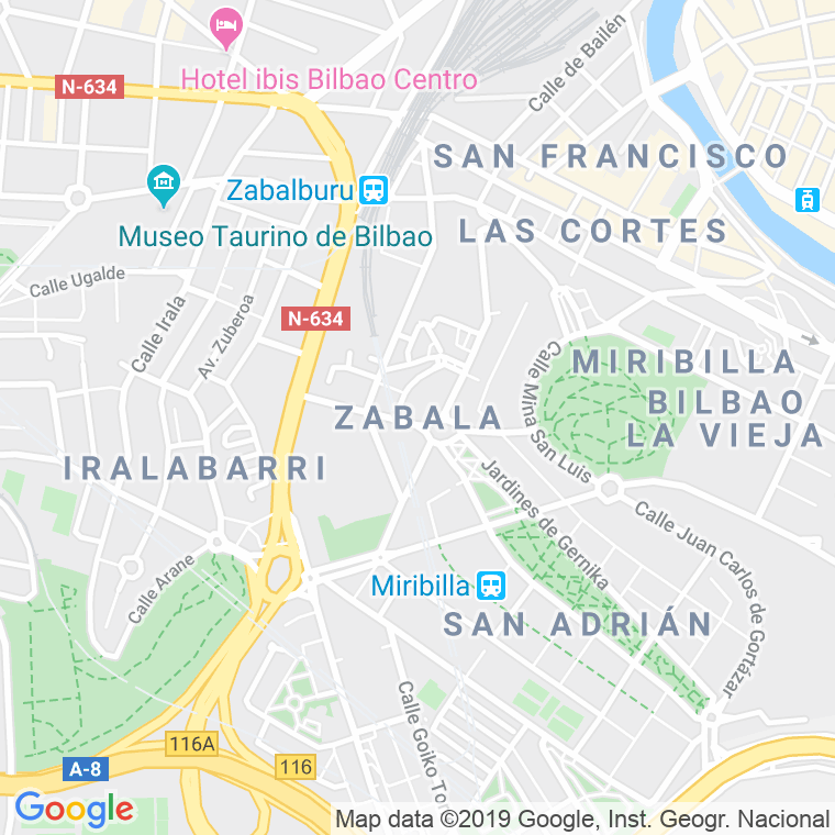 Código Postal calle Campa Zabala en Bilbao