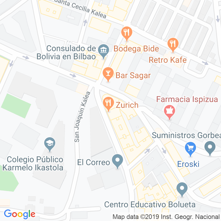 Código Postal calle Goribibeaskoa, bide en Bilbao