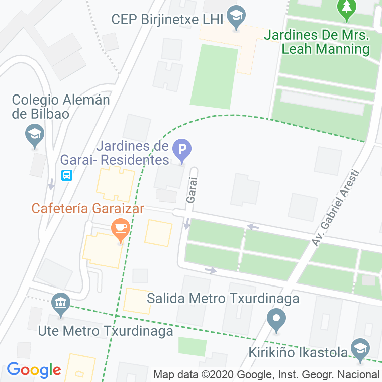 Código Postal calle Garai, lorategi en Bilbao