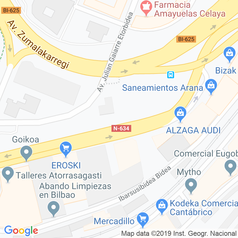 Código Postal calle Ibarsusi, camino en Bilbao