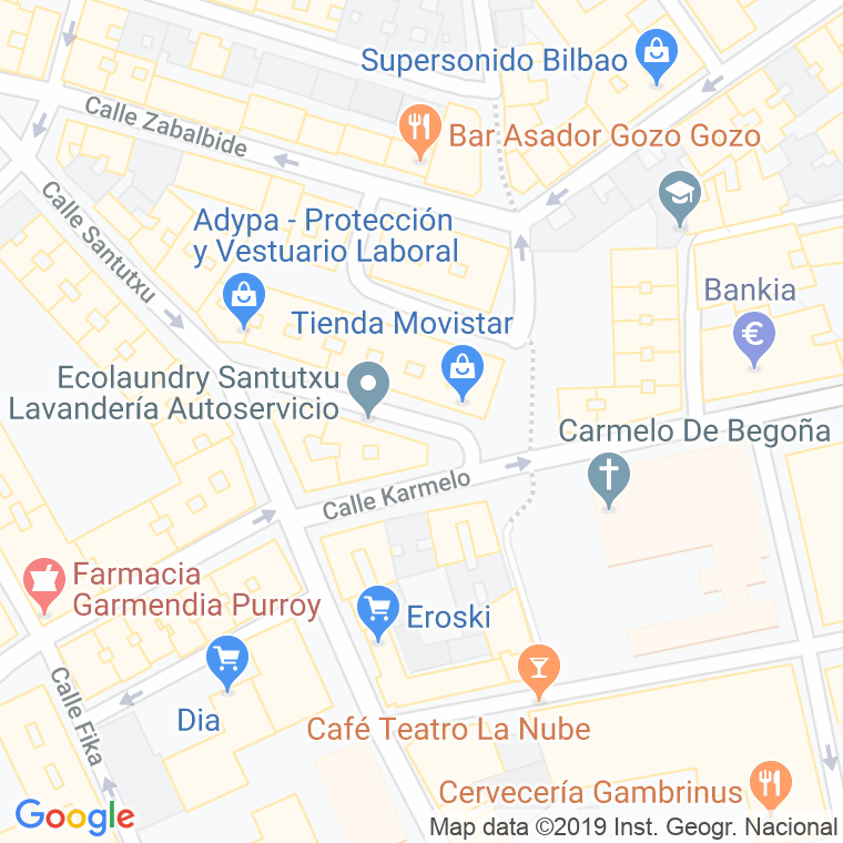 Código Postal calle Julian Bolivar Elorduy en Bilbao