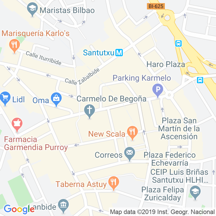 Código Postal calle Karmelo en Bilbao