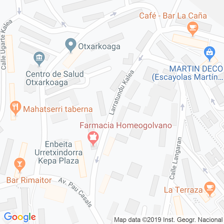 Código Postal calle Larratundu en Bilbao