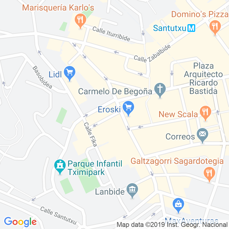 Código Postal calle Maria De Azcue Resurreccion en Bilbao
