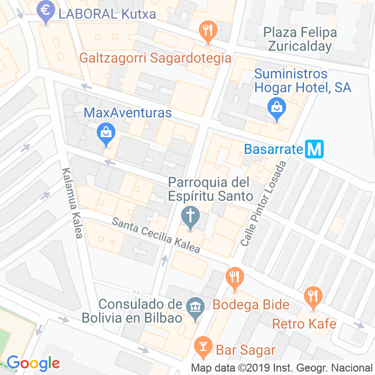 Código Postal calle Santa Lucia en Bilbao