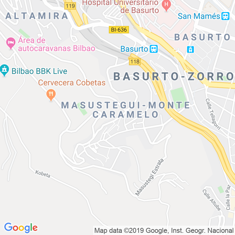 Código Postal calle Barrio Mazustegui en Bilbao