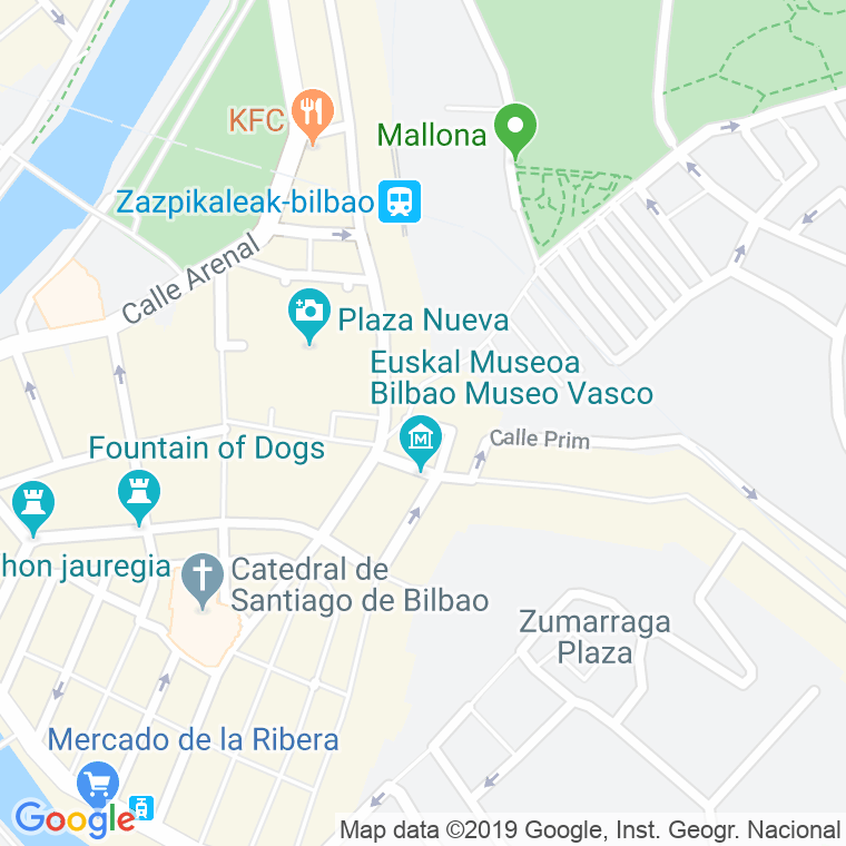 Código Postal calle Miguel De Unamuno, plaza en Bilbao