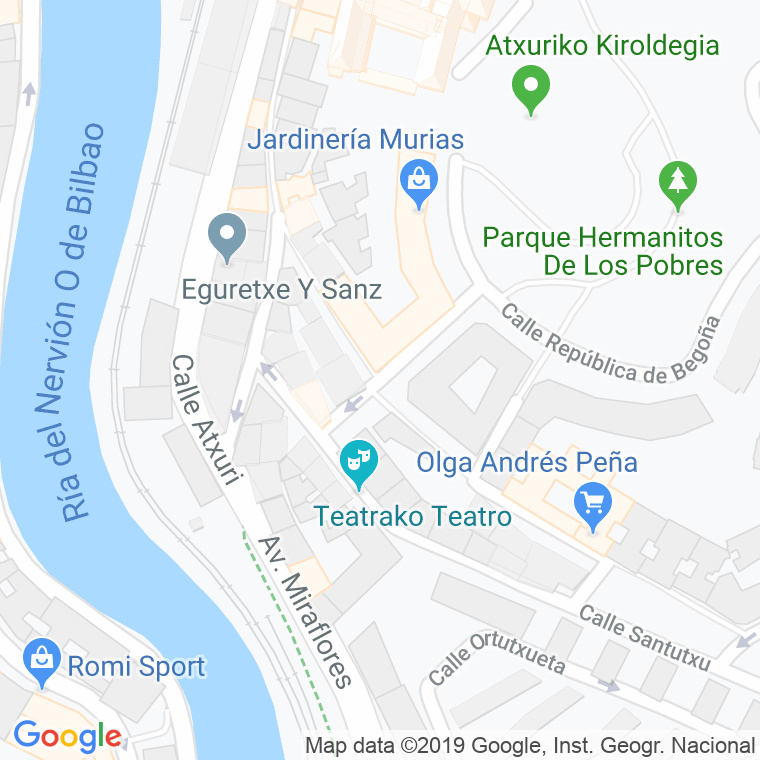 Código Postal calle Ollerias Altas, travesia en Bilbao