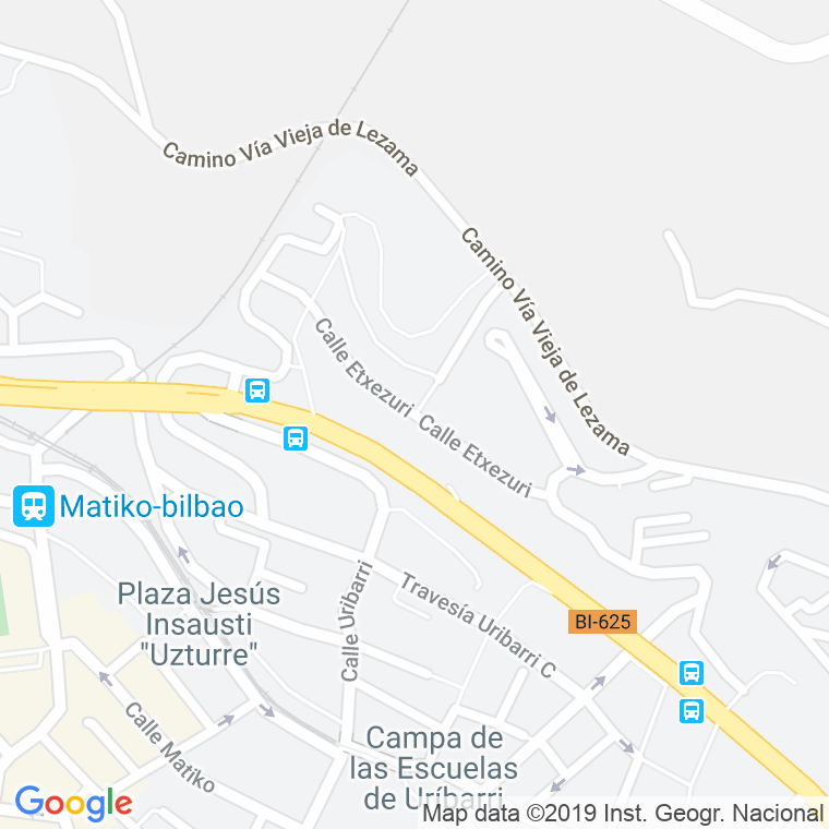 Código Postal calle Etxezuri, bidexka (Impares Del 1 Al Final)  (Pares Del 2 Al Final) en Bilbao